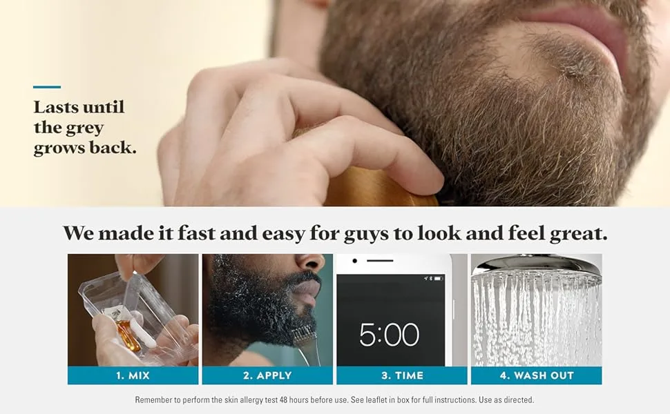 Just For Men Moustache & Beard Medium-Dark Brown Dye Eliminates Grey For a Thicker & Fuller Look With An Applicator Brush Included M-40 Medium-Dark Brown M40 - Medium-Dark Brown - JFM M&B