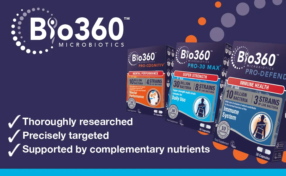 Natures Aid Bio360 Pro-30 Max (30 Billion Bacteria) from Natures Aid 60 Capsules Bio360 Pro-30 MAX 60 Capsules - Bio360 Microbiotics