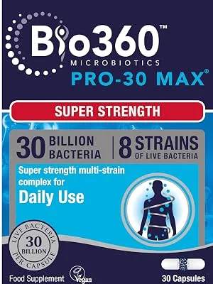 Natures Aid Bio360 Pro-30 Max (30 Billion Bacteria) from Natures Aid 60 Capsules Bio360 Pro-30 MAX 60 Capsules - Pro30MAX