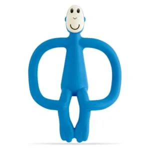 Matchstick Monkey Original Teether & Gel Applicator Silicone Easy To Grip BPA Free 3 Months Old+ 10.5 cm Blue Monkey Blue Monkey 3 Months Old+ 1 Original Monkey Teether - OMTB2