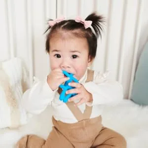 Matchstick Monkey Original Teether & Gel Applicator Silicone Easy To Grip BPA Free 3 Months Old+ 10.5 cm Blue Monkey Blue Monkey 3 Months Old+ 1 Original Monkey Teether - OMTB5