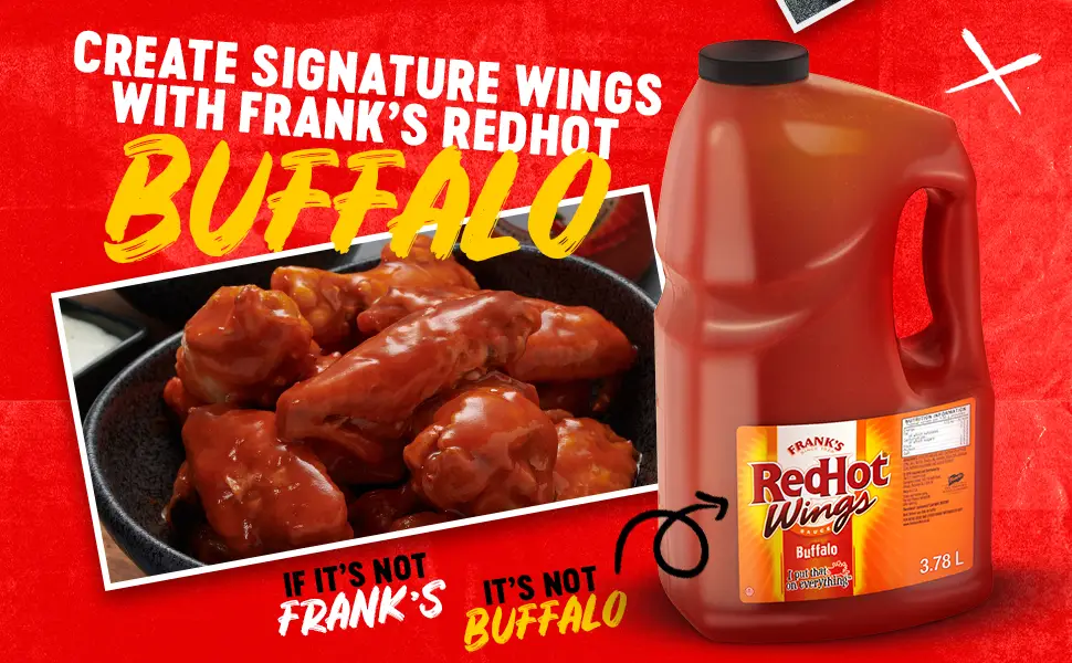 Frank's RedHot Buffalo Wings Sauce Authentic Flavour Blend of Heat & Spice Bulk Container 3.8L - product information 4