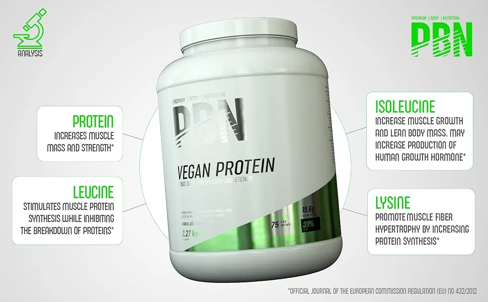 PBN - Premium Body Nutrition Vegan Protein Chocolate 2.27kg Jar - protein powder