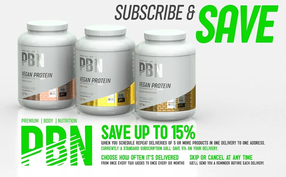 PBN - Premium Body Nutrition Vegan Protein Chocolate 2.27kg Jar - subscribe and save