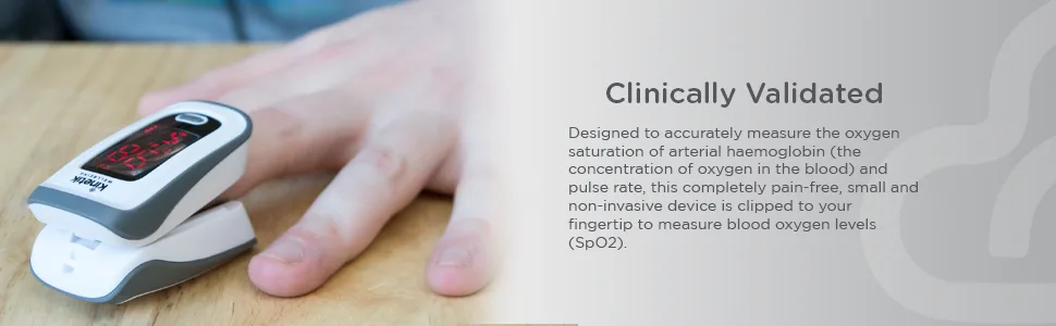 Kinetik Wellbeing Finger Pulse Oximeter In Association with St John Ambulance Single - Clinically Validated