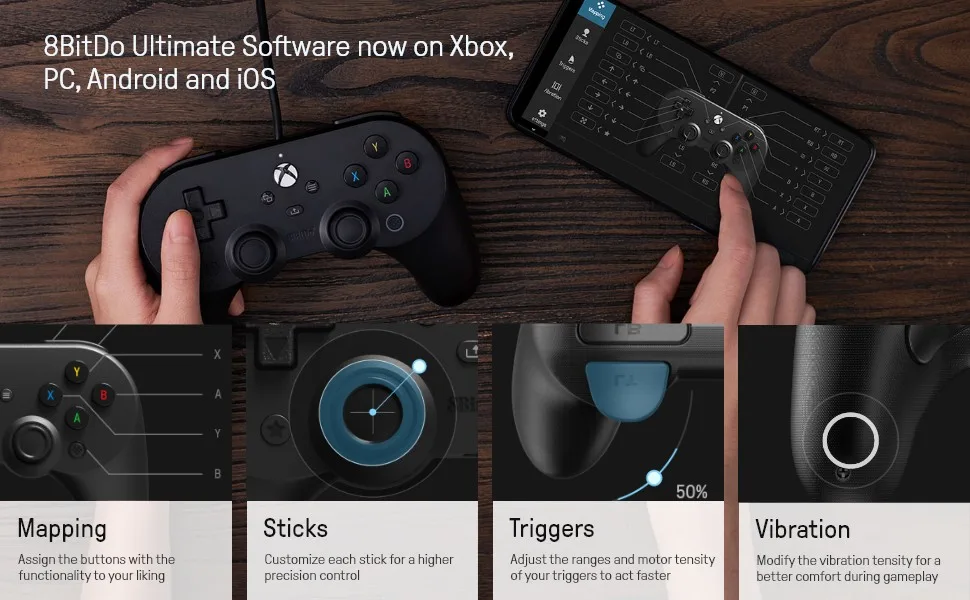 8BitDo Pro 2 Wired Controller for Xbox Series XXbox Series SXbox 0ne & Windows Single - 8Bitdo SN30 Pro for Xbox Cloud Gaming 1