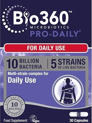 Natures Aid Bio360 Pro-Daily (10 Billion Bacteria) from Natures Aid 30 Capsules Bio360 Pro-Daily 30 Capsules - pro-daily