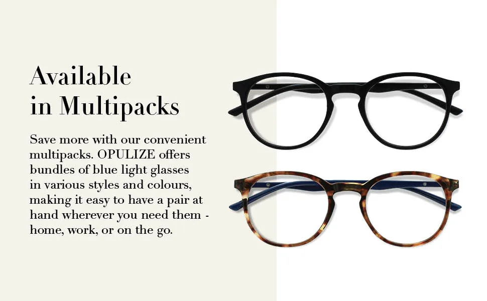 Opulize Met - Blue Light Blocking Glasses Slim Round Frame Scratch Resistant Spring Hinges Improve Sleep Computer Gaming Anti-Reflective Black Mens Womens B60-1 +0.00 0 Magnification (Pack of 1) Black - opulize blue block