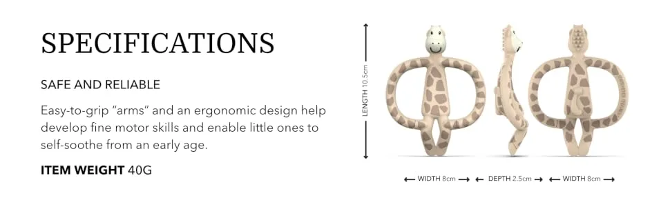 Matchstick Monkey Antimicrobial Silicone Teether & Gel Applicator Easy To Grip BPA Free 3 Months Old+ 11 cm Gigi Giraffe Pack of 1 Gigi Giraffe 3 Months Old+ 1 Animal Teether - GGT6