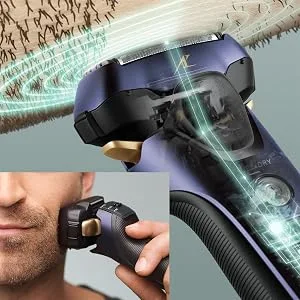 Panasonic ES-LV67 5-Blade Wet & Dry Electric Shaver For Men Rechargeable Responsive Beard Sensor Multi-Flex 16D Head(Navy and Black) ( UK 2pin Bathroom Plug) 5 blade shaver - product information 4