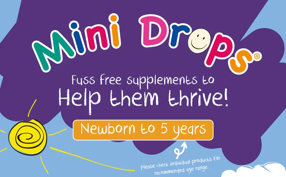 Natures Aid Immune Plus Mini Drops for Infants and Children No Added Sugar 50 ml (Pack of 1) - Mini Drops vitamins for babies, vitamins for children, sugar free kids vitamins