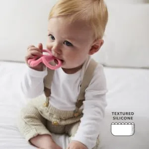 Matchstick Monkey Antimicrobial Silicone Teether & Gel Applicator Easy To Grip BPA Free 3 Months Old+ 11 cm Pink Monkey Pink Monkey 3 Months Old+ 1 Monkey Teether - MTP4