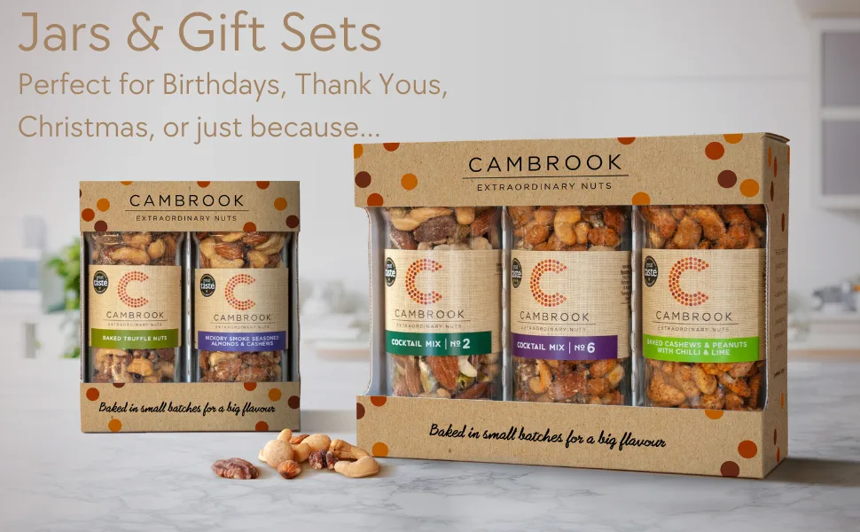 Cambrook Mix 23 | Spicy & Caramelised Mixed Nuts with Giant Chilli Corn 1 kg Bag - Premium Quality Nuts Gluten Free Vegetarian - 2 Cambrook nuts gift packs
