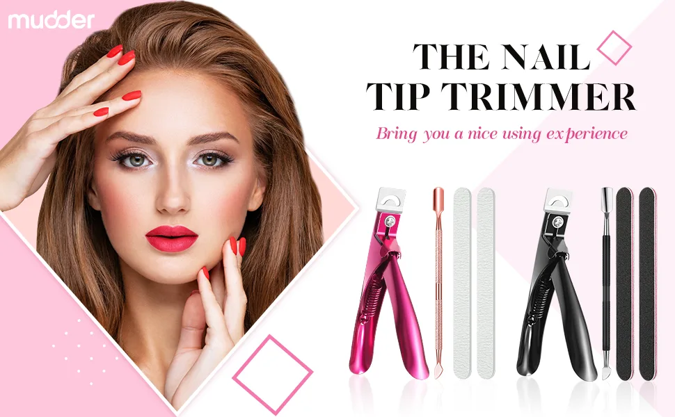 Acrylic Nail Clipper Nail Trimmer with Cuticle Pusher Spoon Nail Cleaner and 2 Pieces Nail Files Manicure Tools for Artificial Nail (Black)(Purple) - product information 1