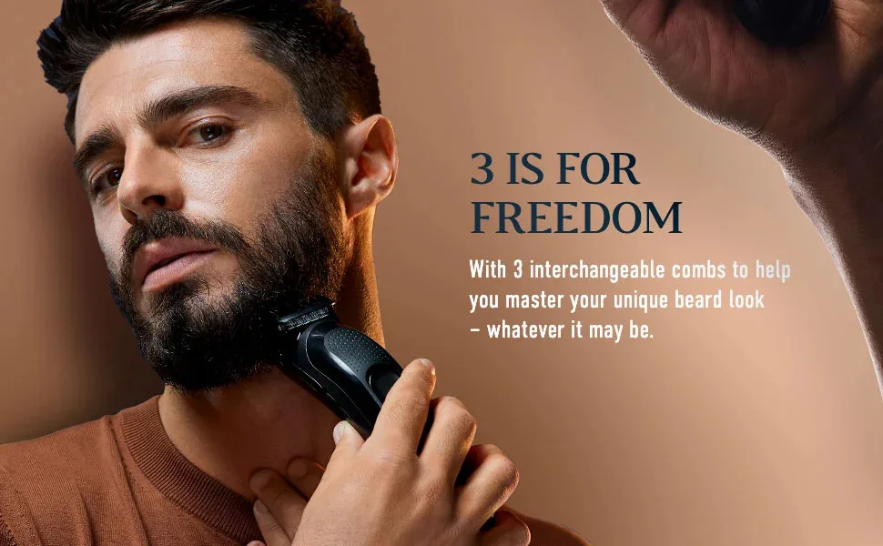 King C. Gillette Cordless Beard Trimmer Kit for Men with Lifetime Sharp Blades Includes 3 Interchangeable Hair Clipper Combs Gifts for Men 2 Pin UK Plug - product information 2