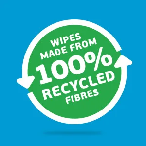 Flash Antibacterial Strong & Thick Cleaning Wipes Crisp Lemons 192 Extra Large Wipes (24 x 8) - 100% recycled fibres