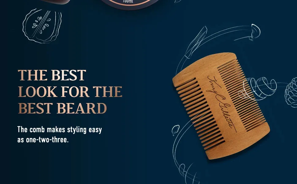 King C. Gillette Beard Grooming Kit for Men Toiletry Bag Beard & Face Wash 350 ml + Beard Balm 100 ml + Comb Gifts for Men - product information 3