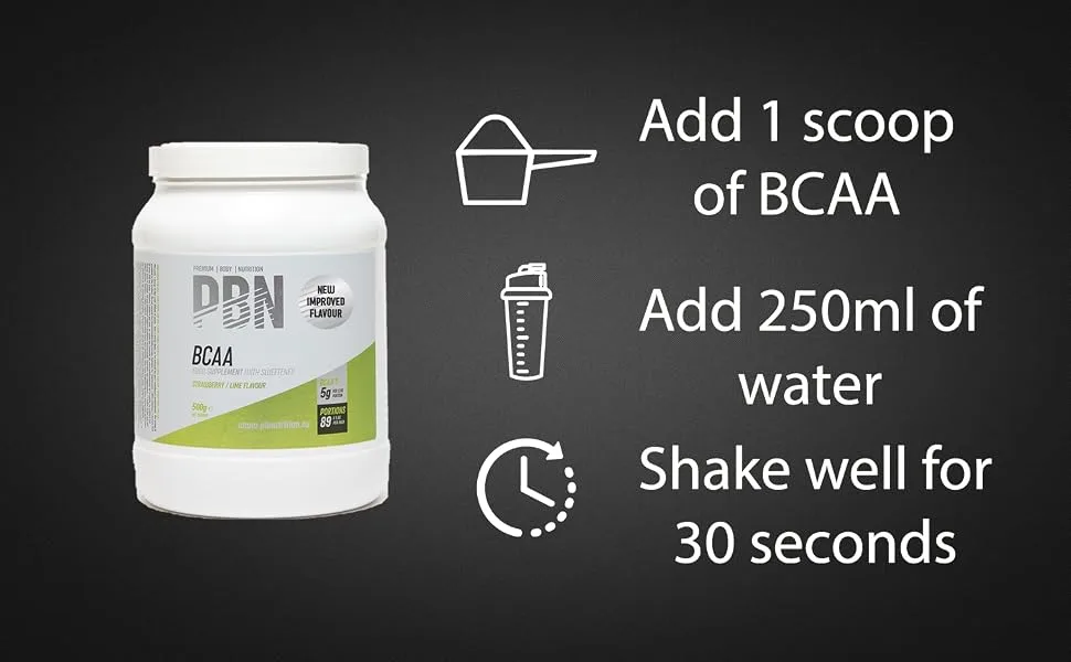 PBN - Premium Body Nutrition BCAA 500g Strawberry Lime New Improved Flavour Straberry Lime - bcaa