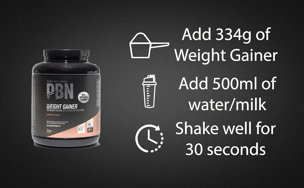 PBN - Premium Body Nutrition Weight Gainer 3kg Vanilla New Improved Flavour - product information 2