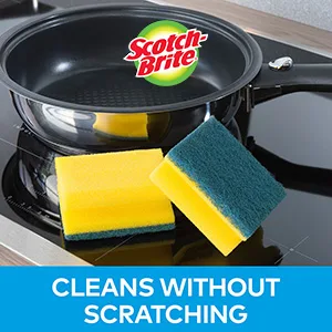 Scotch-Brite Delicate Non-Scratch Sponge Scourer 12 Pieces - Ideal Everyday Washing up sponge use on Non-Stick Cookware and Glass Blue - Non Scratch Nailsaver sponge - product information 4
