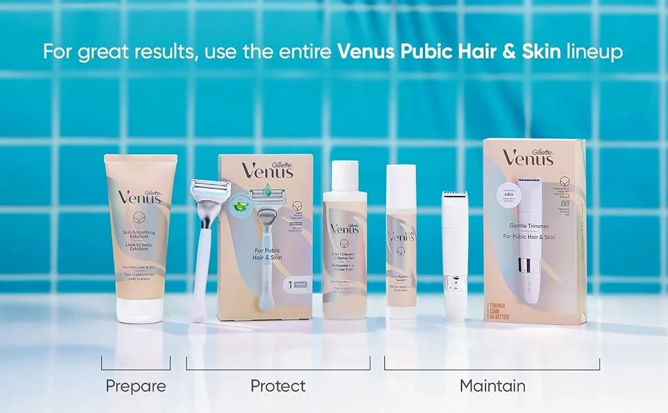 Gillette Venus Women's Razor + 1 Razor Blade Refill with Precision Trimmer Designed for Pubic Hair & Skin - product information 4