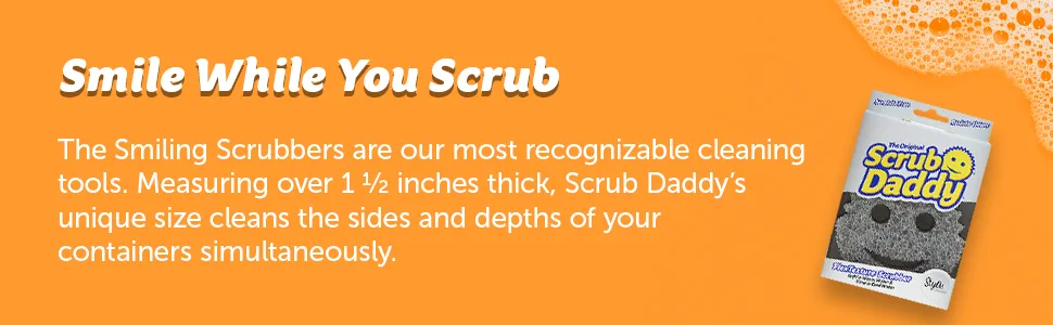 Scrub Daddy Style Sponge Cleaning Sponge for Washing Up Kitchen & Dish Sponge - Non Scratch Scourer with FlexTexture Firm & Soft Scrubbing Design Dishwashing Safe Scrubber Daddy Style Single - kitchen cleaning sponges washing up scourers dish multipack dishes dishwashing grease soap brush