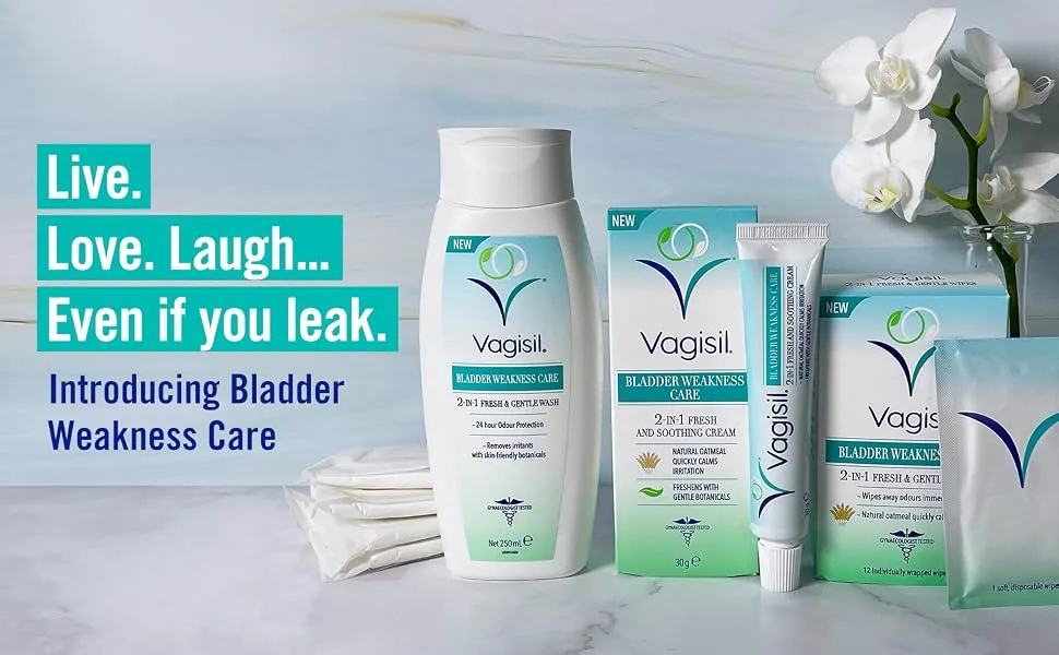 Vagisil Bladder Weakness Care 2-in-1 Fresh & Gentle Intimate Wash For Sensitive Skin 24 Hour Odour Protection Includes Aloe & Chamomile 250ml - bladder weakness