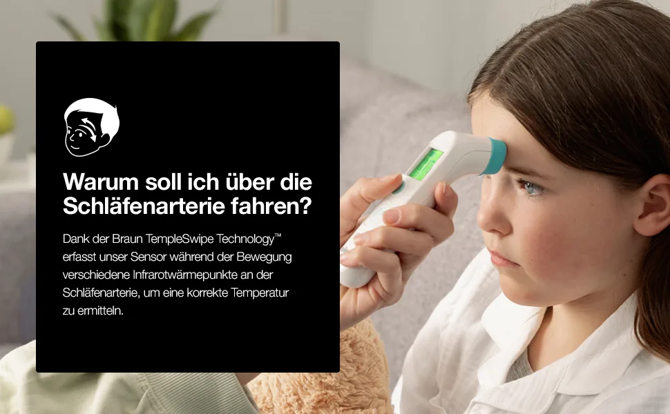 Braun TempleSwipe BST200 Forehead Thermometer with Colour Coded Temperature Display Safe Hygienic Fast Clinically Accurate Gentle Easy to Use All Ages TempleSwipe Single - Brown, TempleSwipe, Forehead Thermometer, Colour Coded Temperature Display, Clinically Accurate