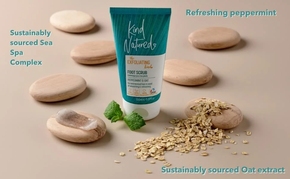 KIND NATURED Peppermint & Oat Exfoliating Foot Scrub 150ml - KN Foot Scrub 2