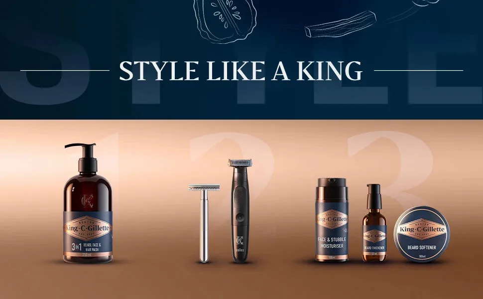 King C. Gillette Face & Beard Moisturiser for Men 100 ml with Vitamin B (B3) B5 Complex & Argan Oil Beard Softener for Men - product information 4
