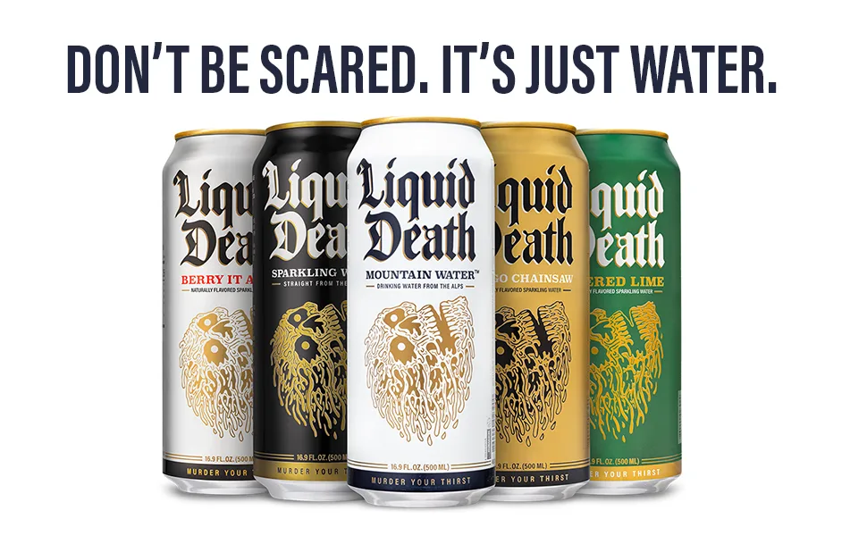 Liquid Death Sparkling Water Mango Chainsaw 12 x 500 ml Mango Chainsaw - Sparkling - Dont Be Scared