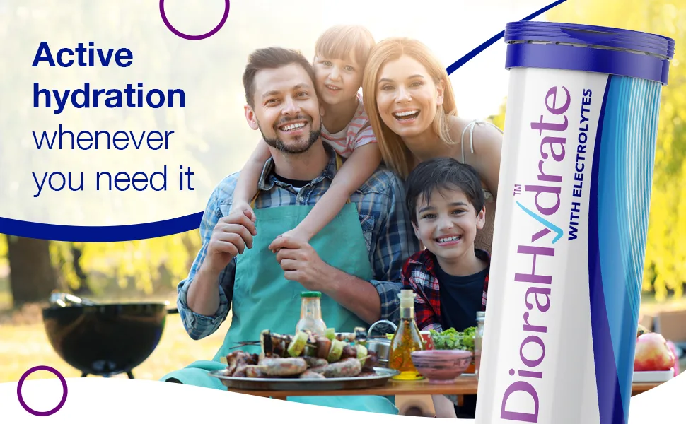 DioraHydrate Hydration Tablets with Electrolytes & Carbohydrates | 20 Blackcurrant Flavour Tablets| Scientifically Formulated for Active Hydration | Food Supplement Compact Tube - Diorahydrate