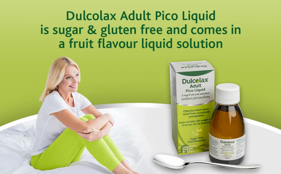 Dulcolax Adult Pico Liquid - Constipation Relief Laxative 5mg/5ml Sodium Picosulfate Liquid oral solution - 100ml - Dulcolax