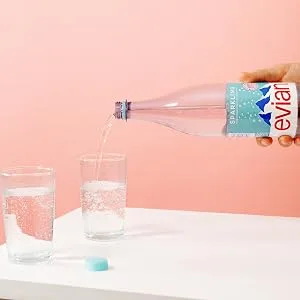 Evian Sparkling Natural Mineral Water 24 x 330ml - sparkling drink
