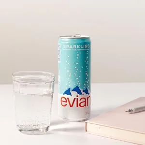 Evian Sparkling Natural Mineral Water 24 x 330ml - sparkling lifestyle