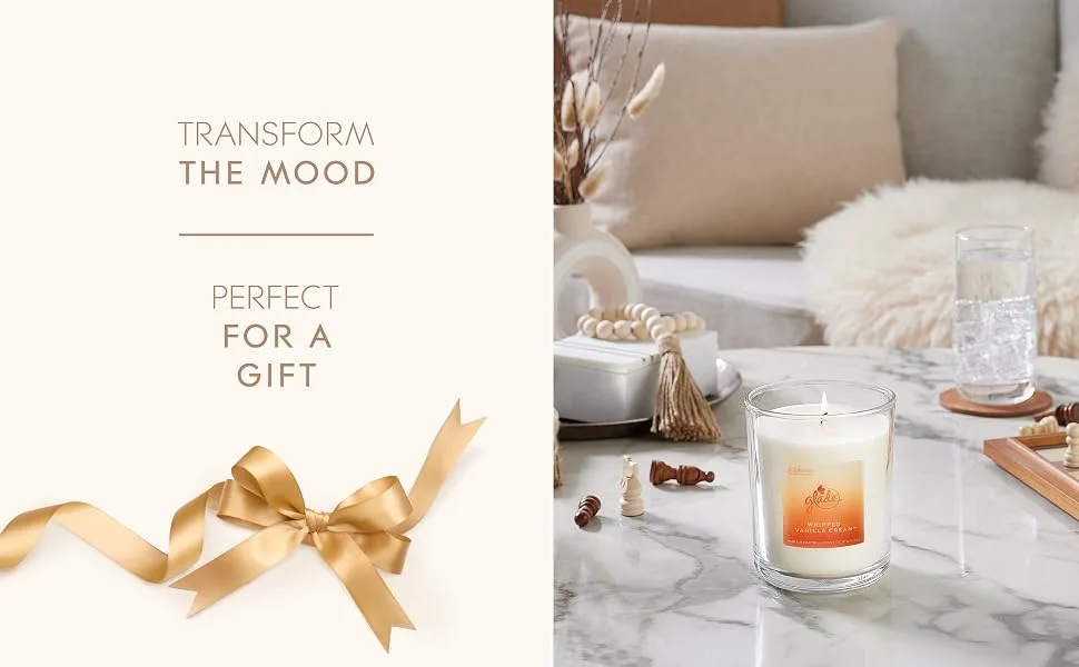 Glade Extra Large Scented Candle Home D cor Jar Candle Infused with Essential Oils 85 Hour Burn Time Whipped Vanilla Cream 454g - glade