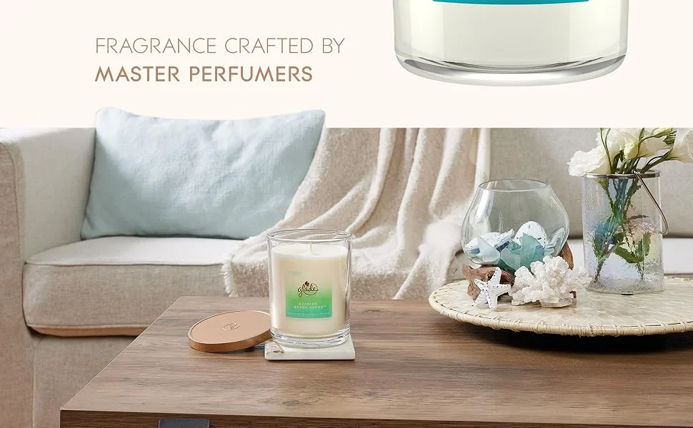 Glade Extra Large Scented Candle Home D cor Jar Candle Infused with Essential Oils 85 Hour Burn Time Seaside Beach Sands 454g - glade