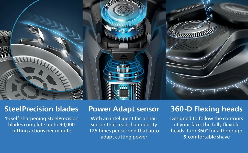 Philips Shaver Series 5000 Dry and Wet Electric Shaver for Men (Model S5588/20) S5000 Black - product information 3