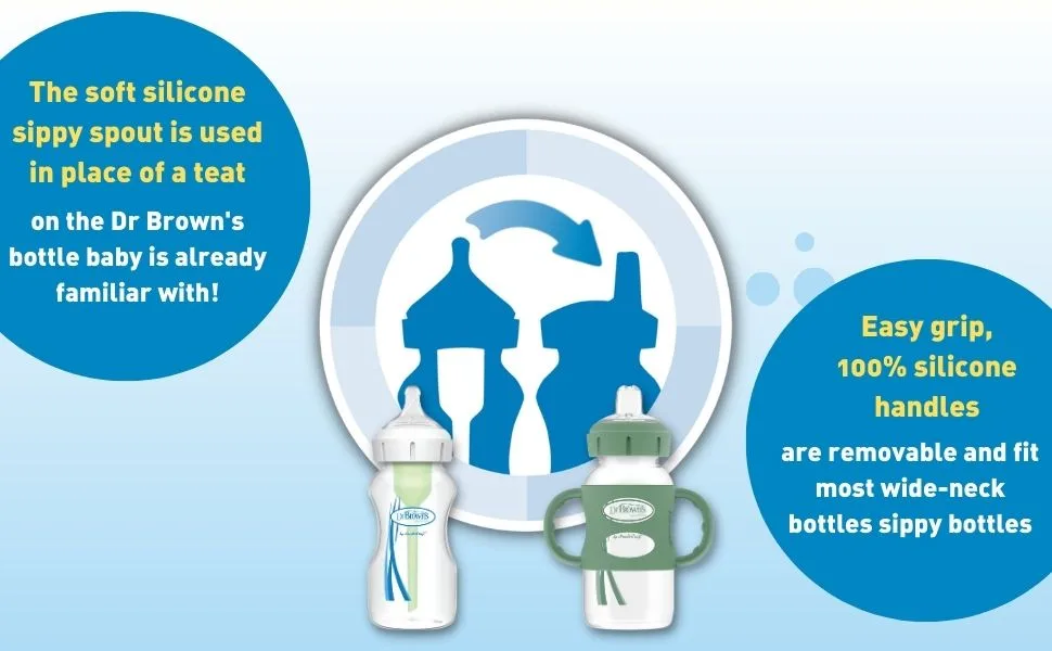 Dr. Brown's Sippy Bottle Light Blue - 9oz - sippy bottle 2