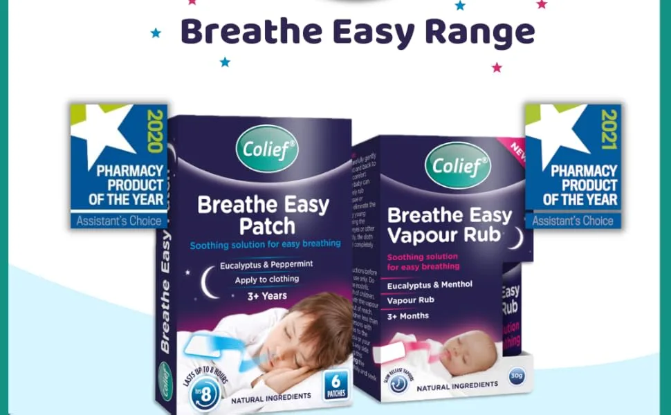 Colief Breathe Easy | Vapor Rub & Patches Bundle | Soothing Chest and | Decongestant Solution for Breathing Clear - Breathe Easy Range