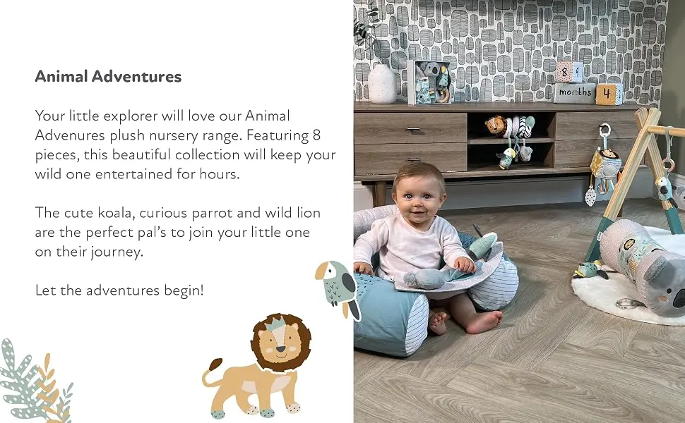 Nuby Animal Adventures Baby Gift Set 3-Piece Keepsake Set | Comforter Squeaker & Rattle | Gift Box Included | Suitable from Birth - AA_Play_Mat_5