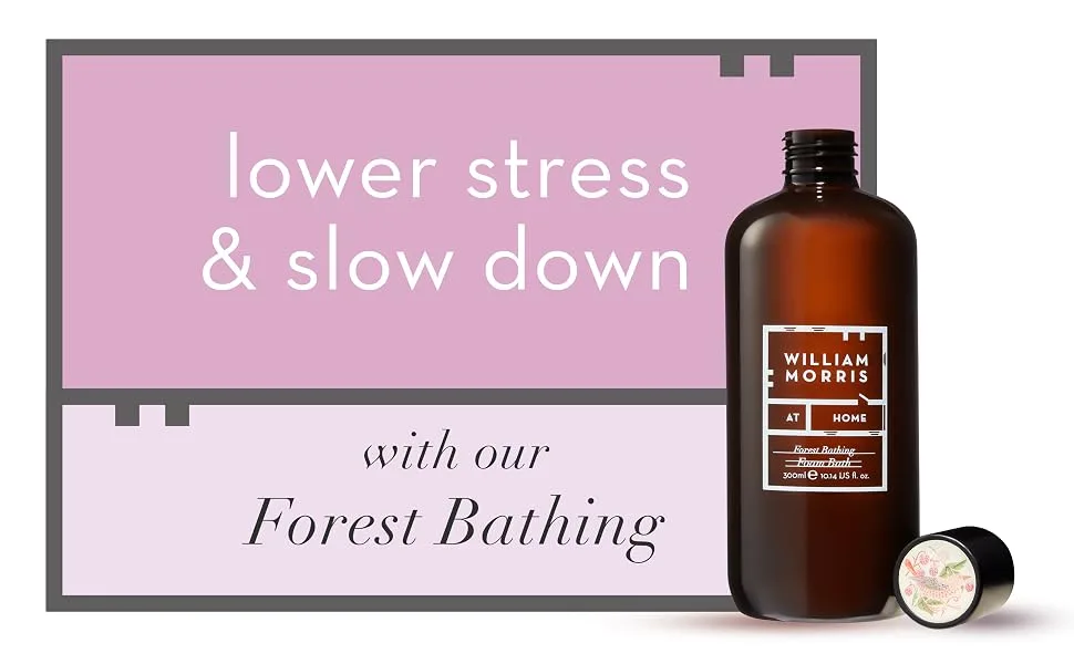 William Morris At Home Forest Bathing Moisturising Bath Foam Spa | Enriched with Vitamins A and E | Cruelty Free and Vegan Friendly | 300ml - William Morris At Home Forest Bathing Moisturising Bath Foam Spa