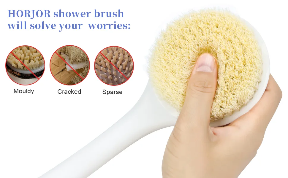 HORJOR Back Scrubber Shower Brush with Long Handle Back Scrubbers for Use in Shower Bath Brush for Men and Women - product information 3