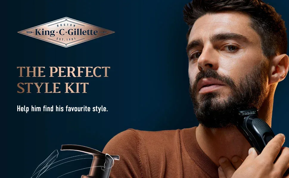 King C. Gillette Men's Perfect Style Beard Kit Gift Set with Trimmer and Beard and Face Wash - product information 1