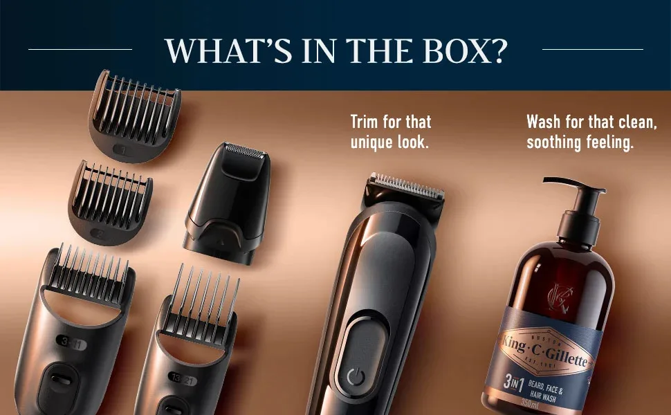 King C. Gillette Men's Perfect Style Beard Kit Gift Set with Trimmer and Beard and Face Wash - product information 4