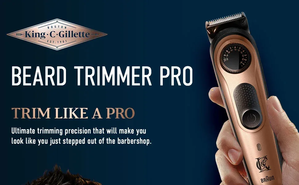 King C. Gillette Men's Beard Trimmer PRO with Precision Wheel for 40 Beard Lengths - product information 1
