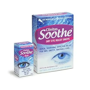 Clinitas Soothe Lubricant Eye Drops 20 x 0.5 ml 20 Count (Pack of 1) - soothe and multi