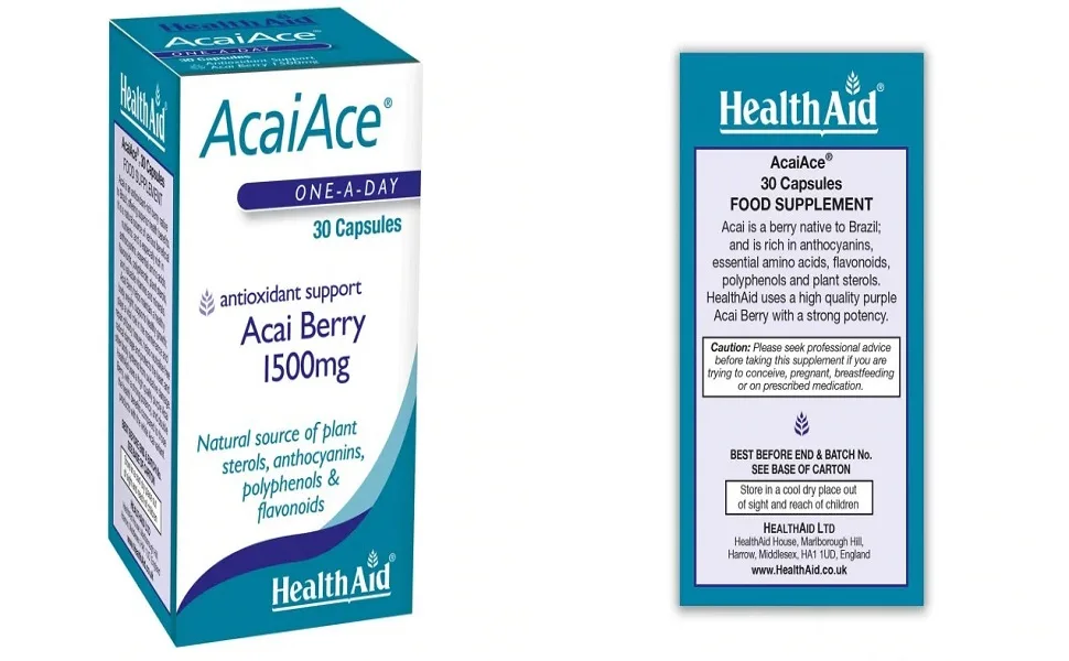 HealthAid AcaiAce Acai Berry 1500mg 30 Capsules - hhhh