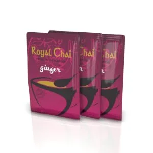 Royal Chai Ginger Instant Indian Tea Unsweetened Ginger 10 Count (Pack of 1) Unsweetened - Royal Premium Instant Tea Ginger Chai
