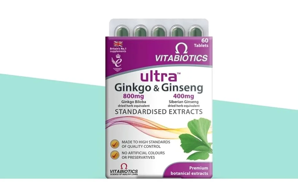 Vitabiotics Ultra Ginkgo and Ginseng Tablets - 60 Tablets 60 Count (Pack of 1) - product information 2